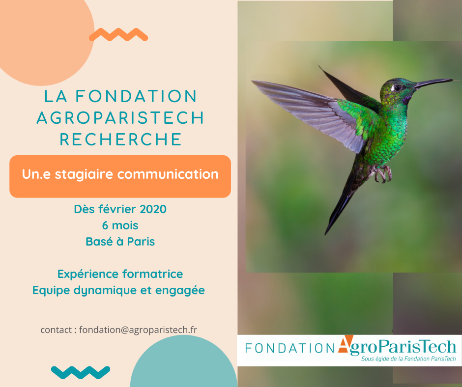 A La Recherche D'un.e Stagiaire Communication | Fondation AgroParisTech